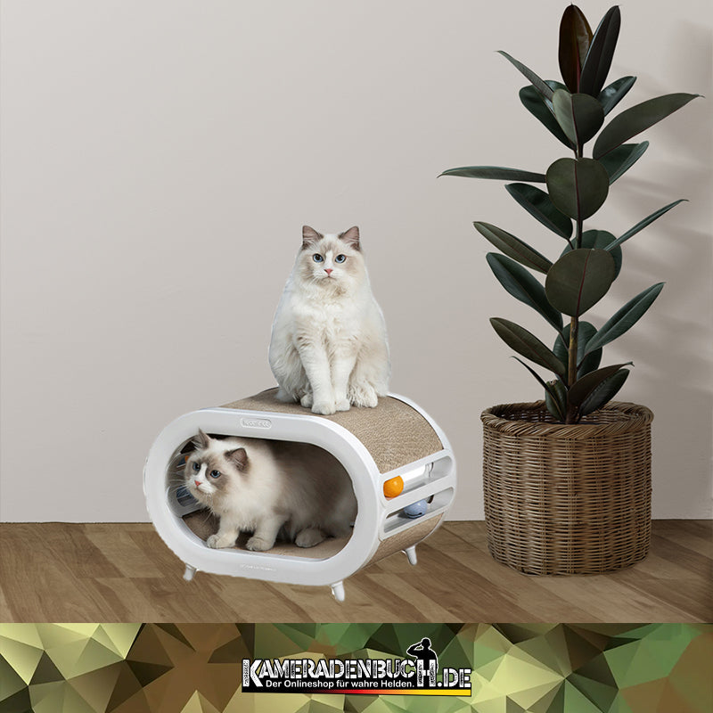 Katzen Kratz-, Spiel- und Ruhestation in modernem Design