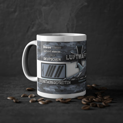 Art.Nr.: DGT2009 - Oberstabsgefreiter (m) - Dienstgrad Tasse Luftwaffe - Kameradenbuch.de