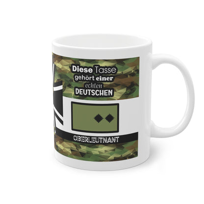 Art.Nr.: DGT1028 - Oberleutnant (w) - Dienstgrad Tasse Heer - Kameradenbuch.de