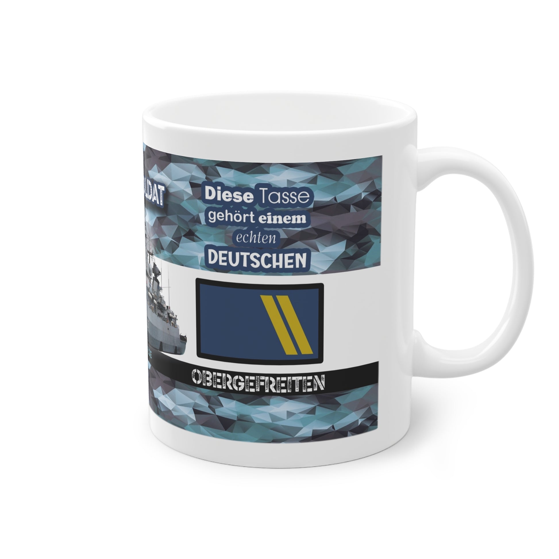 Art.Nr.: DGT3003 - Obergefreiter (m) - Dienstgrad Tasse Marine - Kameradenbuch.de