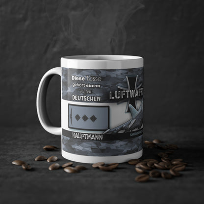 Art.Nr.: DGT2029 - Hauptmann (m) - Dienstgrad Tasse Luftwaffe - Kameradenbuch.de