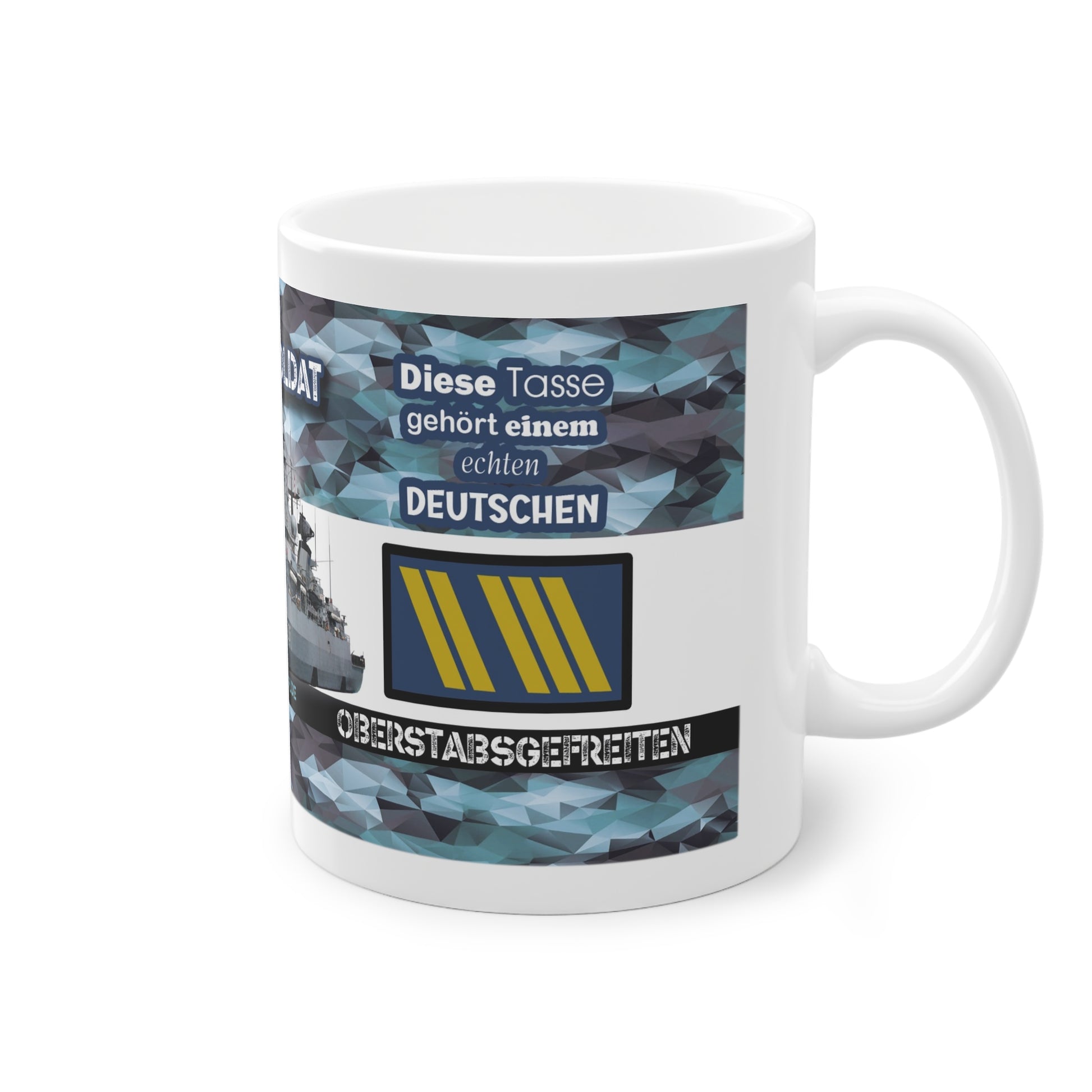 Art.Nr.: DGT3009 - Oberstabsgefreiter (m) - Dienstgrad Tasse Marine - Kameradenbuch.de