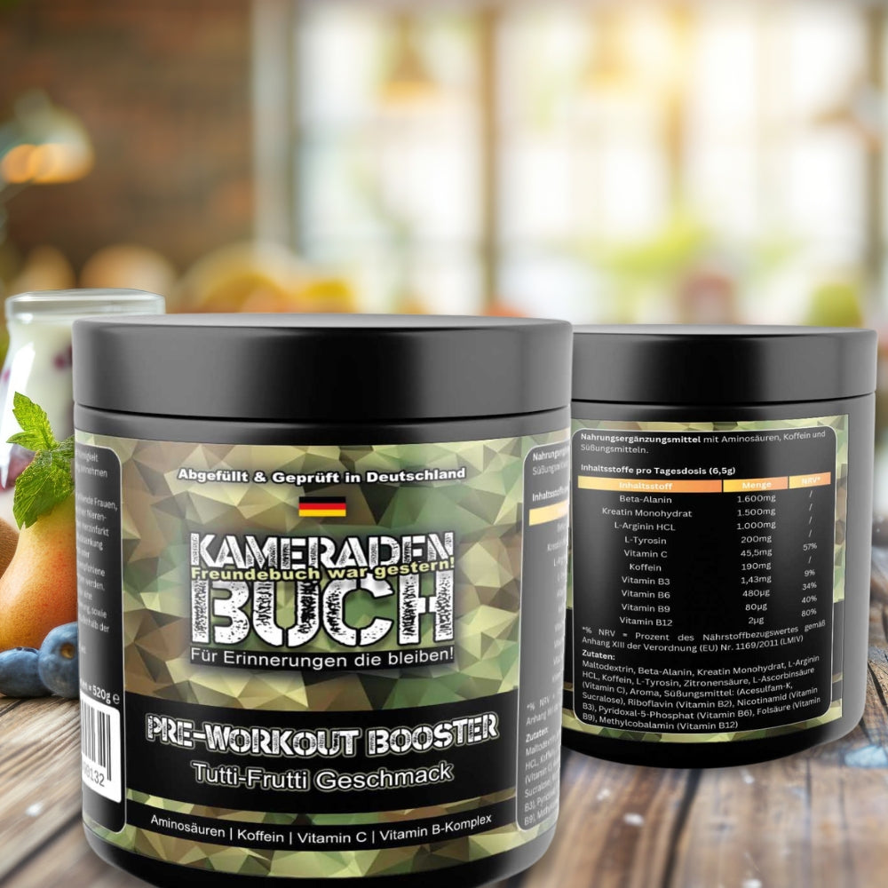 Pre-Workout Booster - Geschmack: Tutti Frutti - Kameradenbuch.de