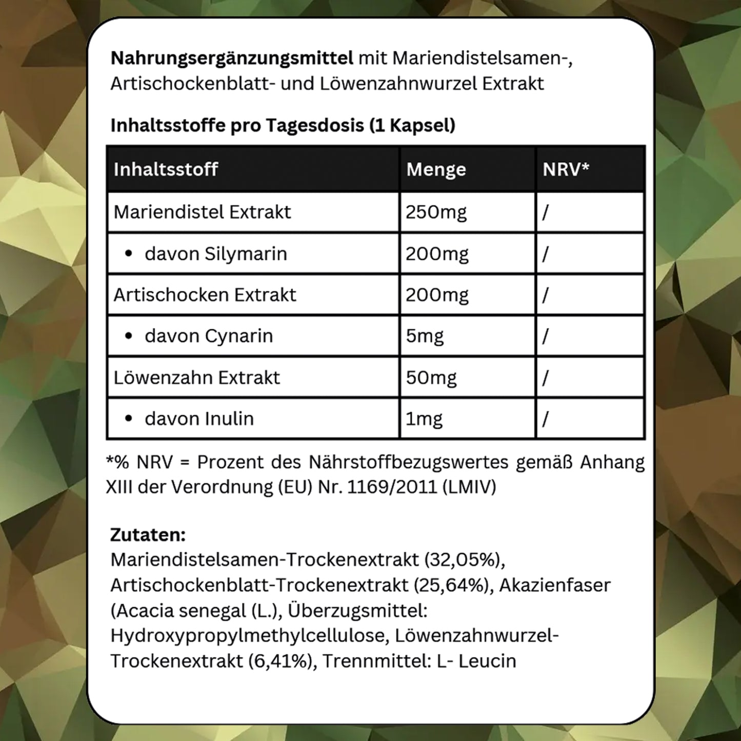 Mariendistel Artischocke Löwenzahn Komplex - Kameradenbuch.de