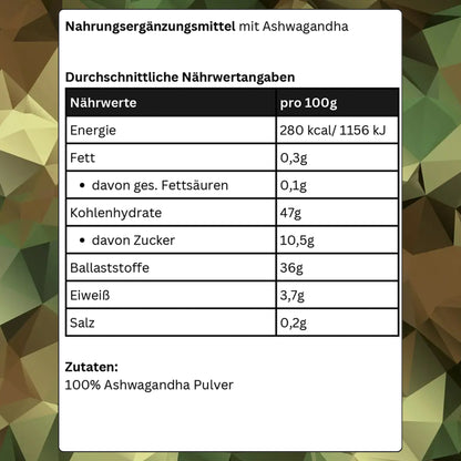 Ashwagandha Pulver - 500g - Kameradenbuch.de