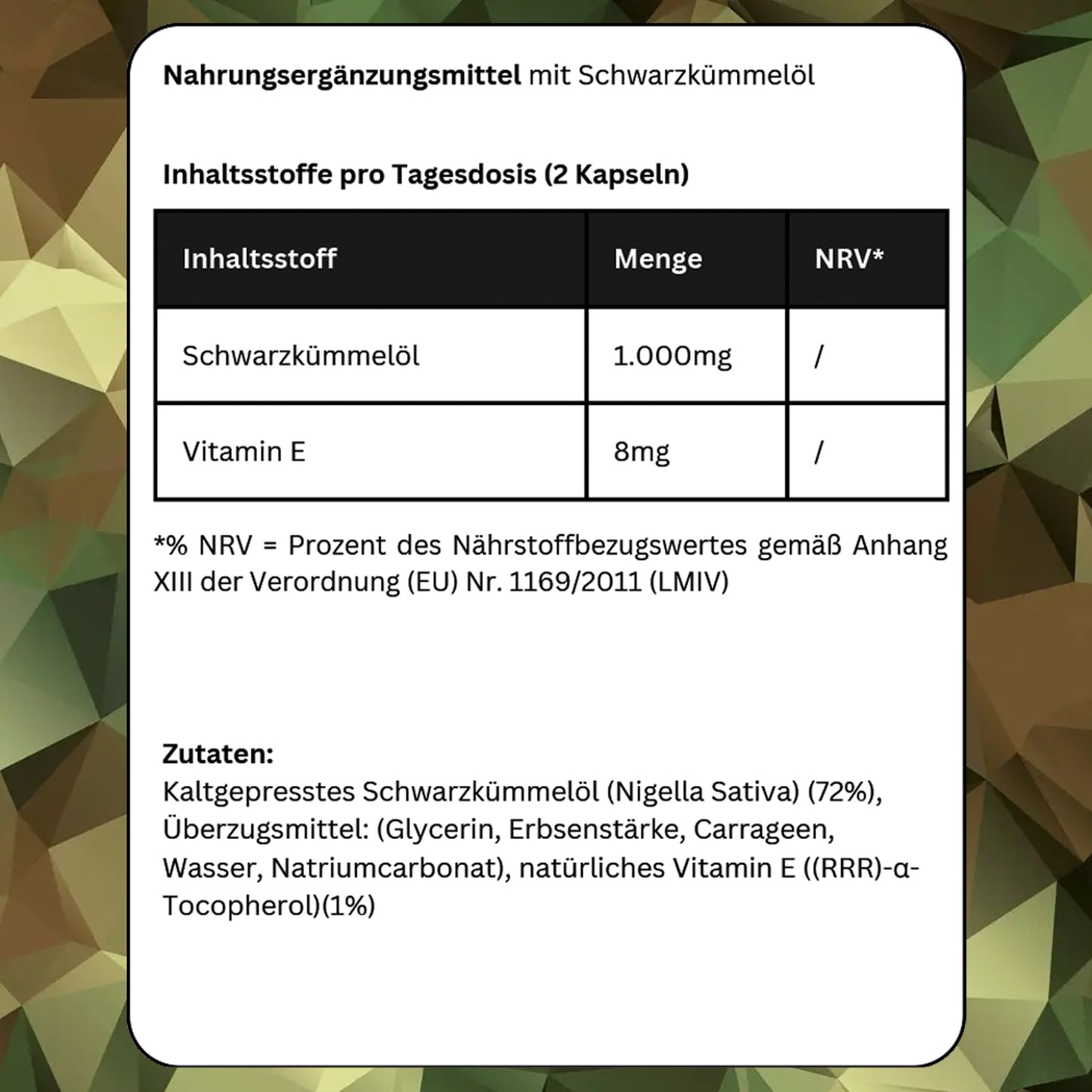 Schwarzkümmelöl Kapseln - Kameradenbuch.de