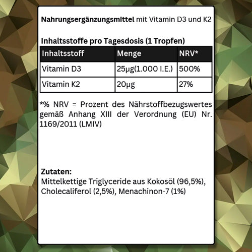 Vitamin D3 + K2 - 1.700 Tropfen (1.000 I.E.) - Kameradenbuch.de